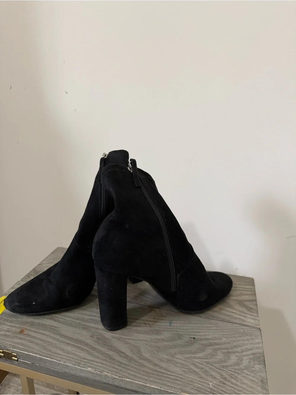 Madden Girl Black Suede Ankle Booties with Side Zip